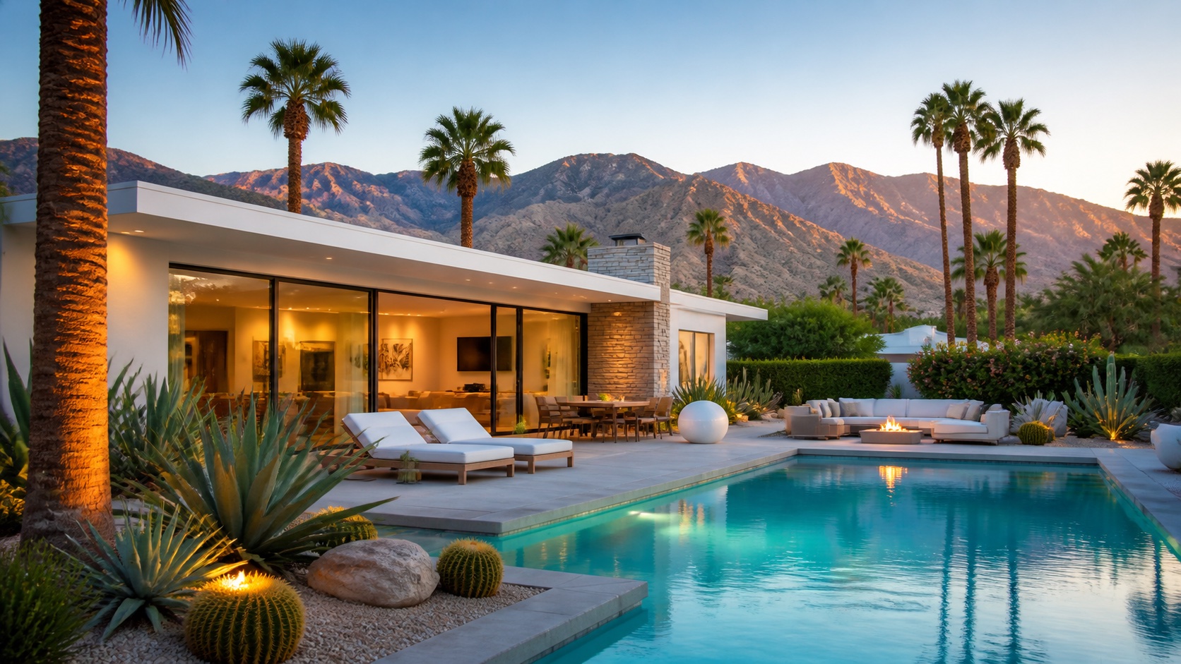 Elegant Palm Springs mid-century home and pool