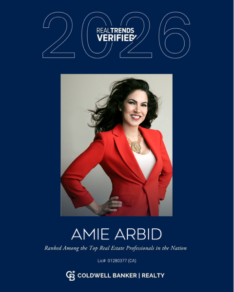 RealTrends Verified 2026 recognition for Amie Arbid, ranked among the top real estate professionals in the nation
